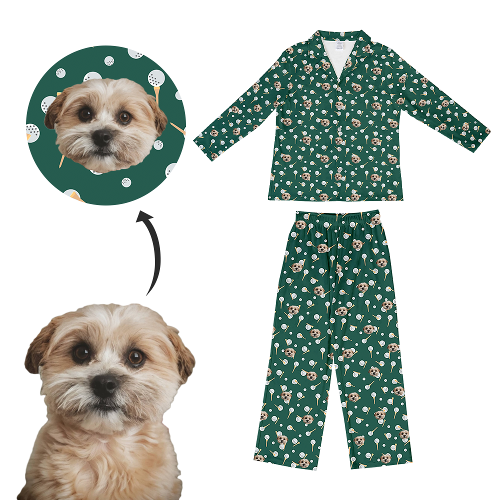 Hundepapa für Erwachsene, individueller Haustier-Gesichts-Pyjama