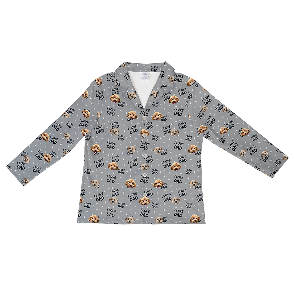 Hundepapa für Erwachsene, individueller Haustier-Gesichts-Pyjama