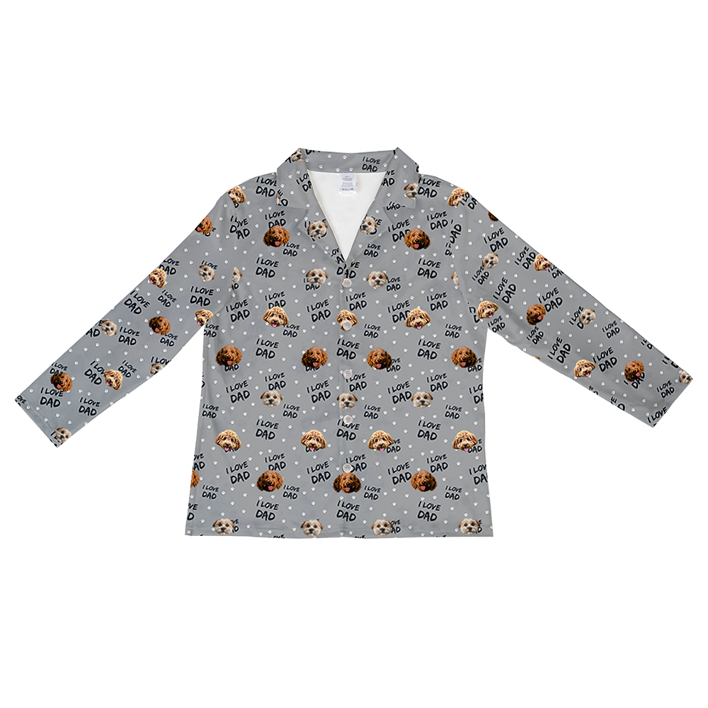 Hundepapa für Erwachsene, individueller Haustier-Gesichts-Pyjama