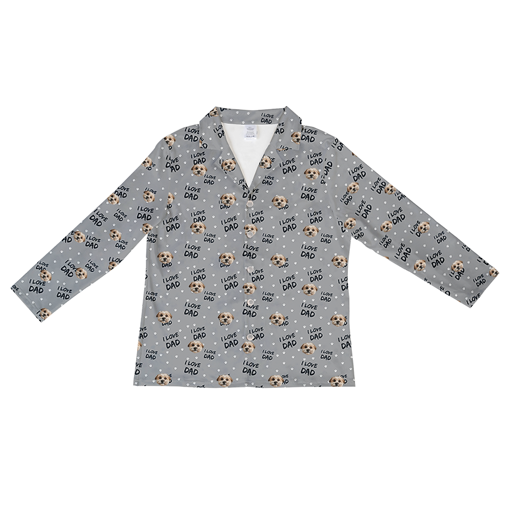 Hundepapa für Erwachsene, individueller Haustier-Gesichts-Pyjama