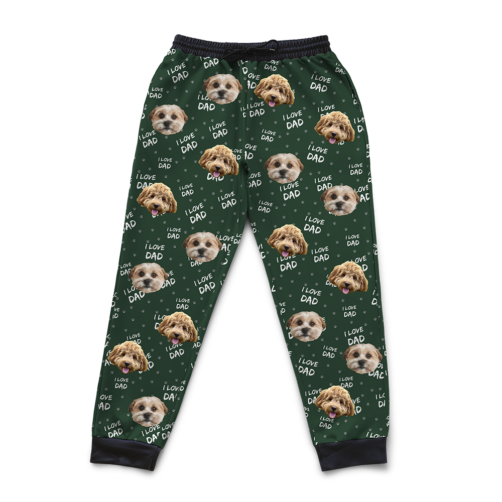 Hunde-Papa-Sweathose mit Haustiergesicht