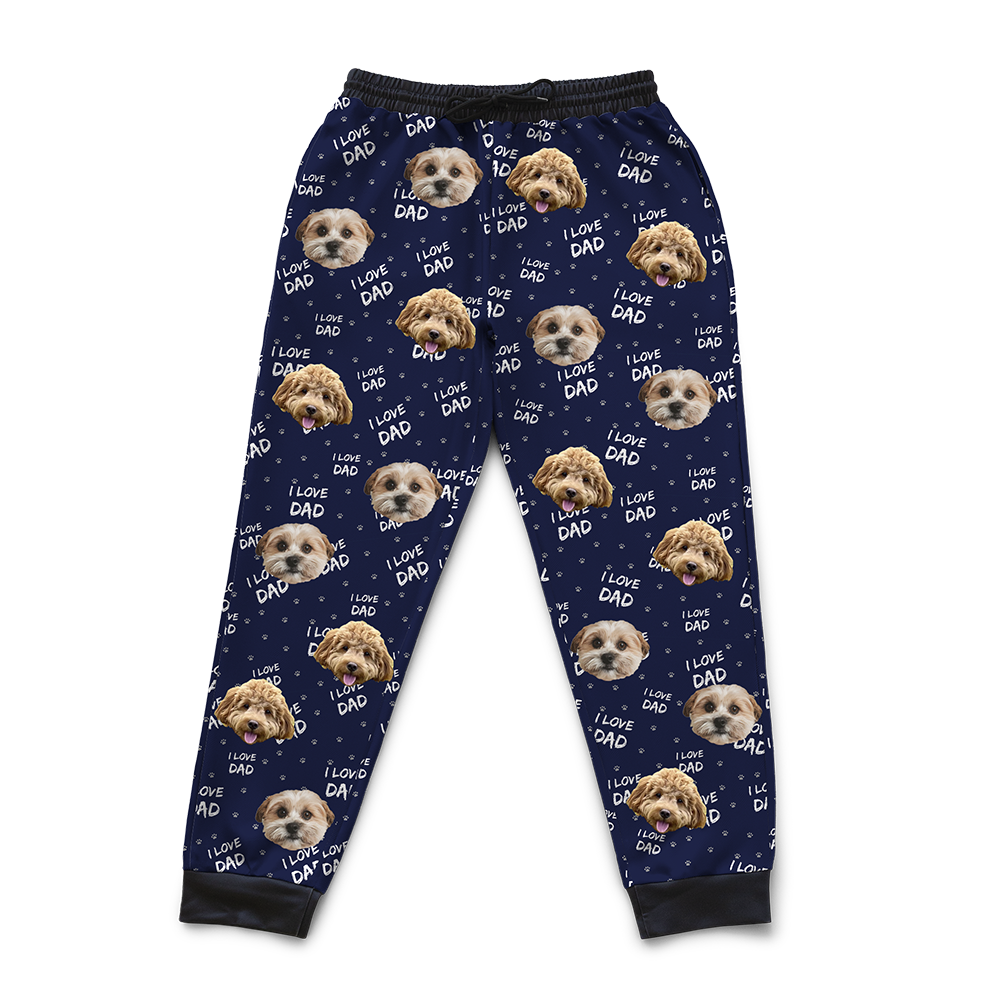 Hunde-Papa-Sweathose mit Haustiergesicht