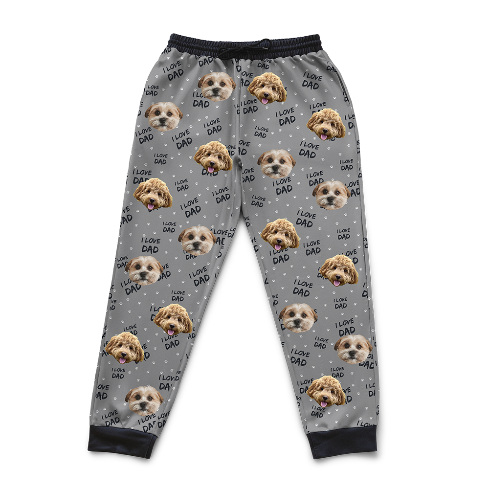 Hunde-Papa-Sweathose mit Haustiergesicht