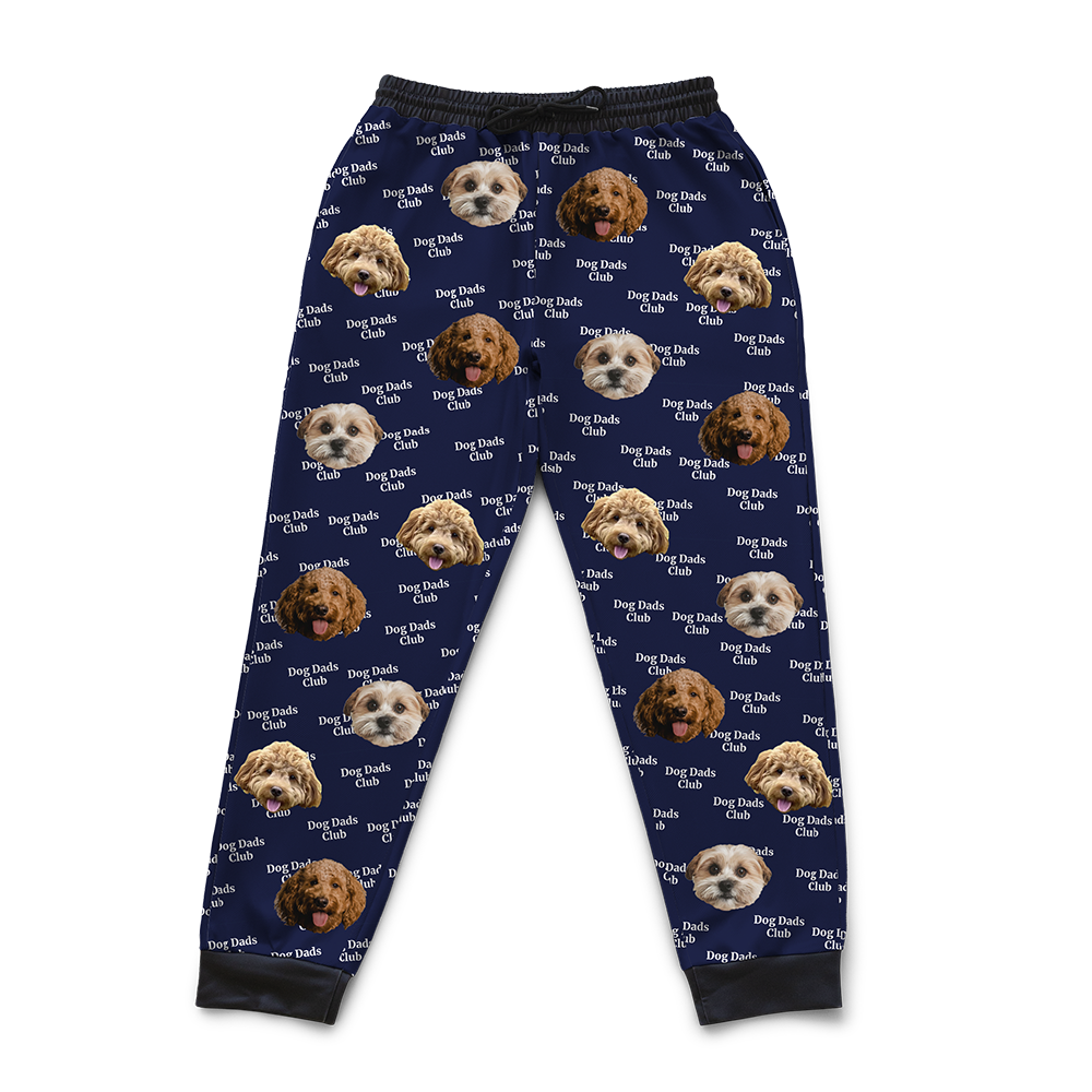 Hunde-Papa-Sweathose mit Haustiergesicht