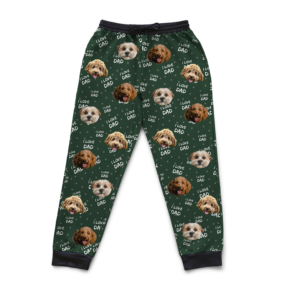 Hunde-Papa-Sweathose mit Haustiergesicht