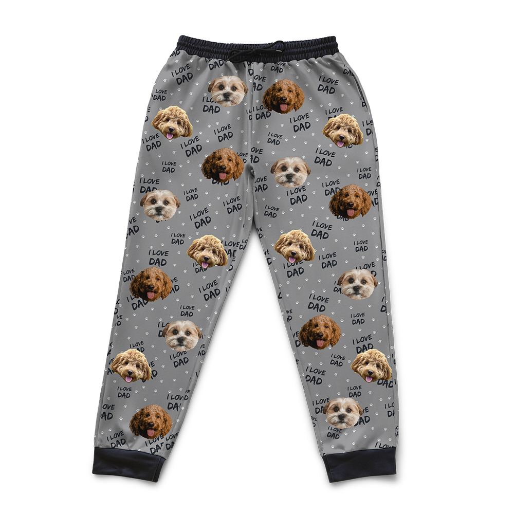 Hunde-Papa-Sweathose mit Haustiergesicht