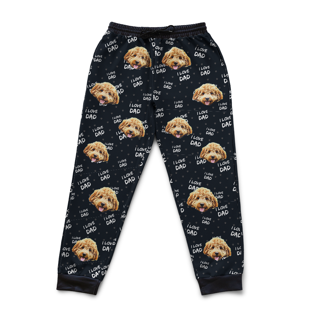 Hunde-Papa-Sweathose mit Haustiergesicht