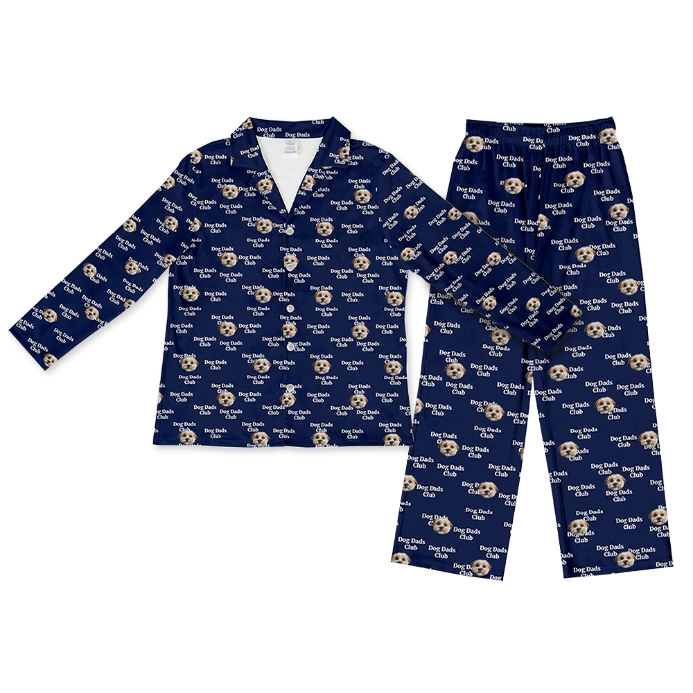 Hundepapa für Erwachsene, individueller Haustier-Gesichts-Pyjama