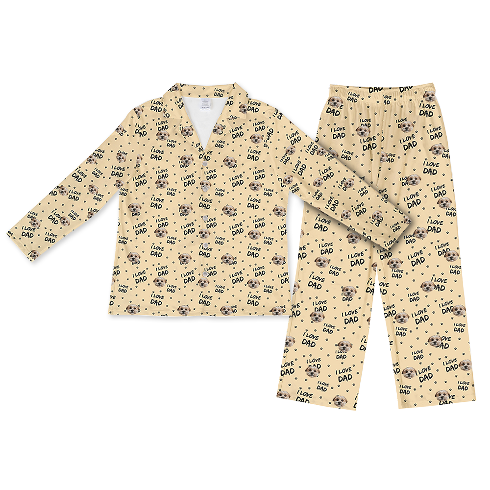 Hundepapa für Erwachsene, individueller Haustier-Gesichts-Pyjama