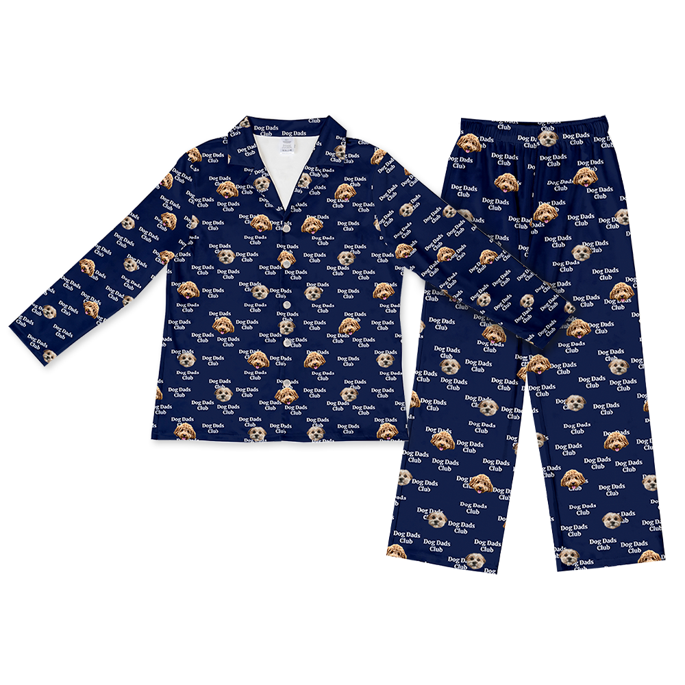 Hundepapa für Erwachsene, individueller Haustier-Gesichts-Pyjama