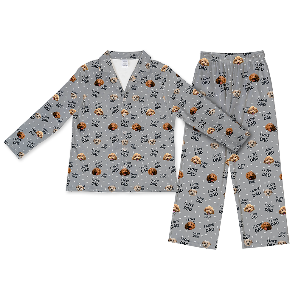 Hundepapa für Erwachsene, individueller Haustier-Gesichts-Pyjama