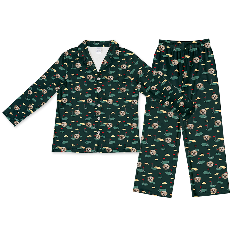 Hundepapa für Erwachsene, individueller Haustier-Gesichts-Pyjama