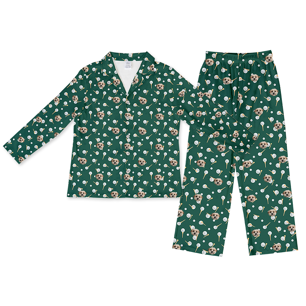 Hundepapa für Erwachsene, individueller Haustier-Gesichts-Pyjama