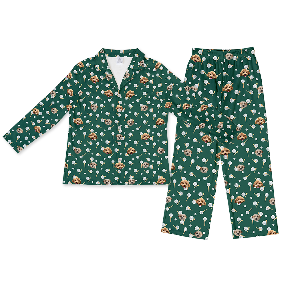 Hundepapa für Erwachsene, individueller Haustier-Gesichts-Pyjama