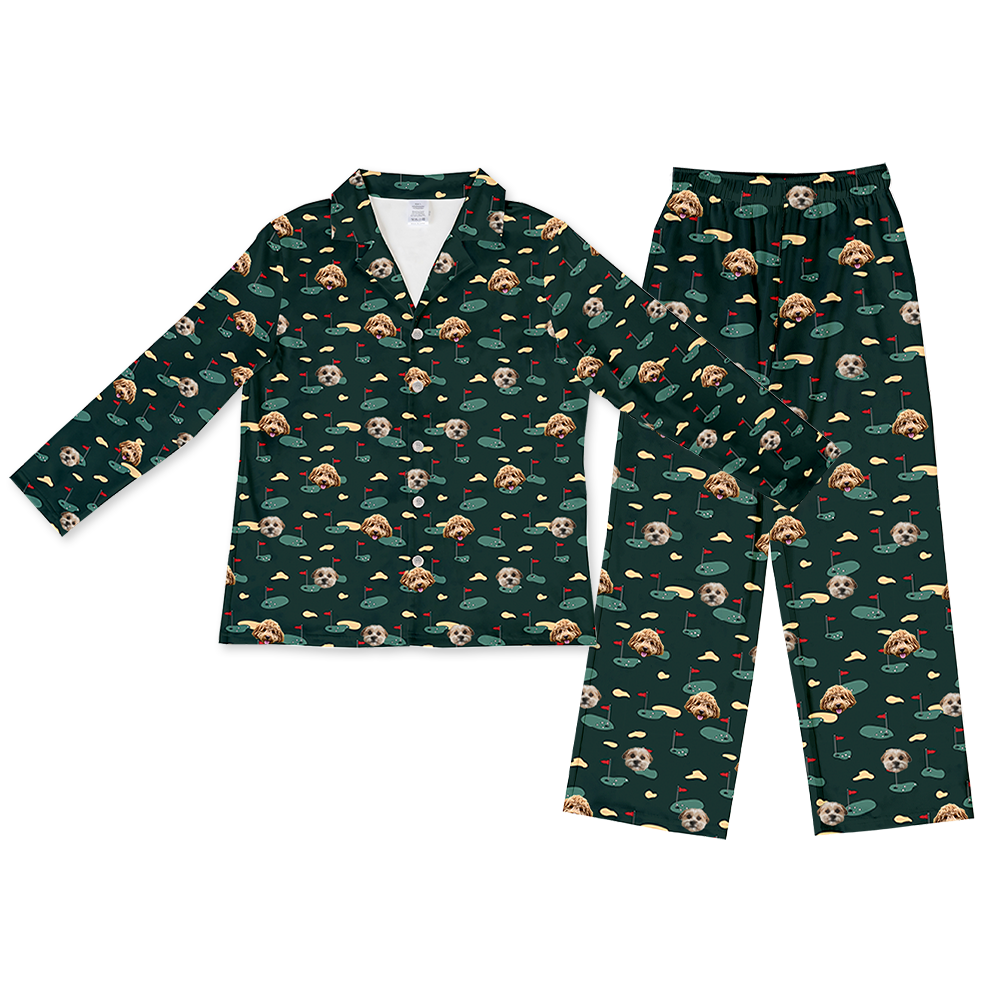 Hundepapa für Erwachsene, individueller Haustier-Gesichts-Pyjama
