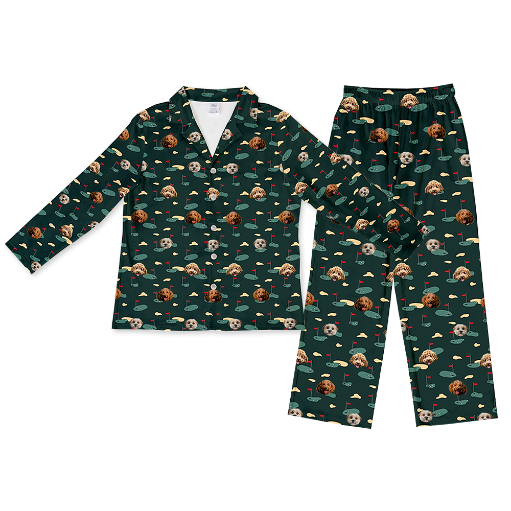 Hundepapa für Erwachsene, individueller Haustier-Gesichts-Pyjama